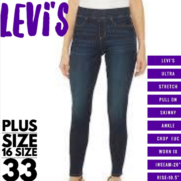 Levi's Denim - Levi's Jeans Plus Size 16 Pull On Skinny Crop EUC